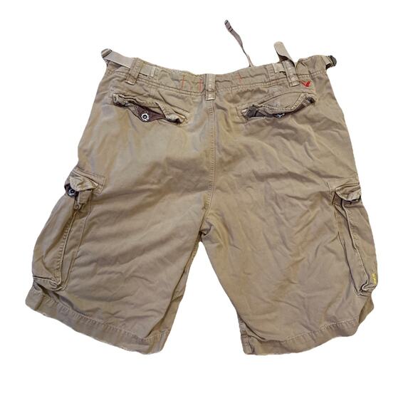 Vintage American Eagle Shorts Men 38 Cargo Khaki Longer Length Y2K Preppy Grunge - Picture 1 of 4